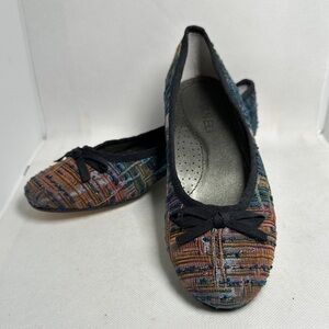 Van Eli Multicolor Tweed Ballet Flats with Black Trim